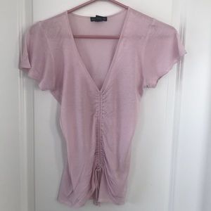 Club Monaco Pink Ruched Tee